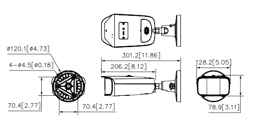 Dimensioni - IPC-PDBW5831-B360-E4 Telecamera IP Panoramica Multi-lens e Multi-Sensor