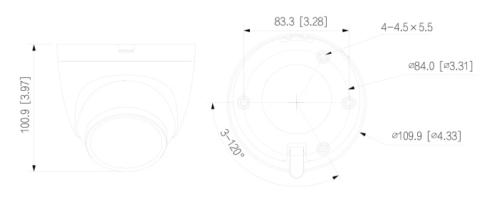 Schema telecamera IPC-HDW2431TM-AS-S2 Schema e dimensioni della telecamera IPC_HDW2431T_AS
