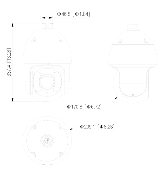 Telecamera PTZ IP - SD6AE530U-HNI Telecamera PTZ Speed Dome IP Dahua - SD6CE225U-HNI