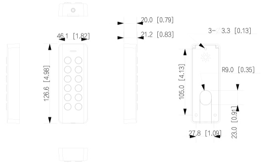 Dimensions - ASR1101A Schema dimensioni ASR2101A