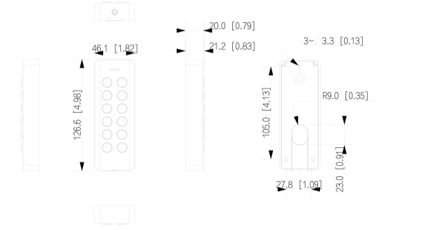 Schema dimensioni ASR2101A