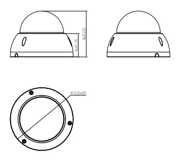 Dimensions-SD22204UE-GN-W Dimensioni della telecamera SD22204UE-GN-W
