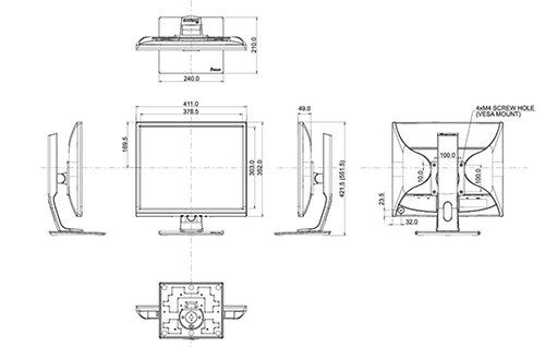 Schema dimensioni B190SD-W1
