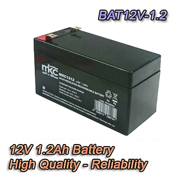 Batteria accumulatore 12V 1.2Ah MKC  Ideale per i kit allarme bentel