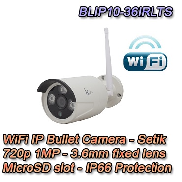 1Mpx 3.6mm WiFi IP Kamera - BLIP10-36IRLTS Telecamera IP 1Mpx 3.6mm IP66 Videosorveglianza