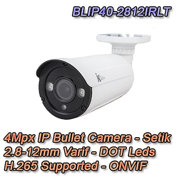 Telecamera IP Bullet 4Mpx ottica varifocale 2.8-12mm
