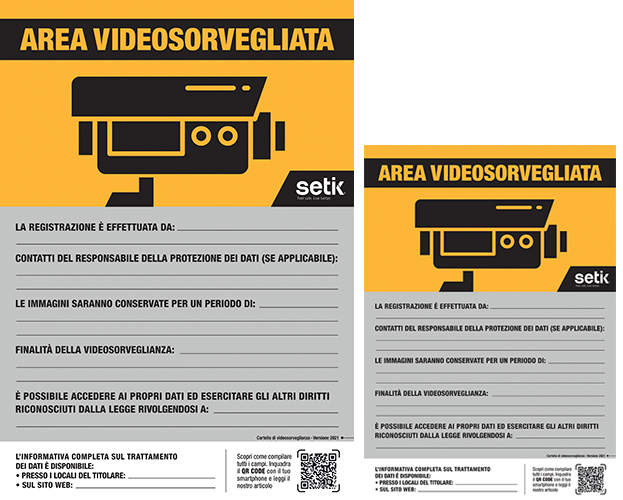 Cartello segnalazione impianto di sorveglianza tvcc cctv