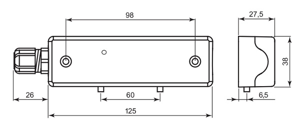 Schema dimensioni rivelatore antiallagamento CSA 2450-NM