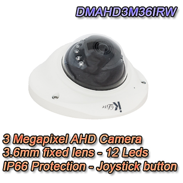 Caméra Dôme 3MP avec optique fixe 3.6mm. Série Lite