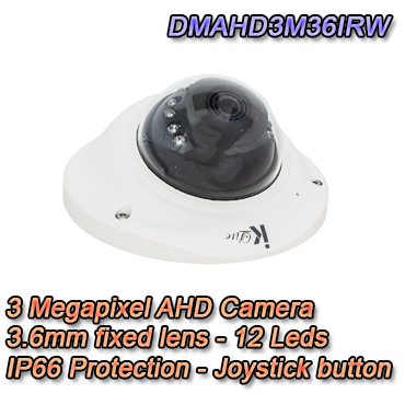 Kuppelkamera - DMAHD3M36IRW Telecamera Dome 3MP con ottica fissa 3.6mm. Serie Lite