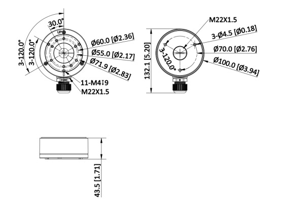 Dimensions du DS-1280ZJ-XS (noir)