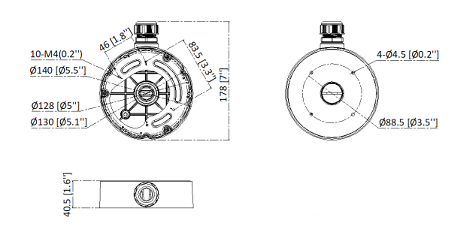 DS-2280ZJ-WA140 dimensioni