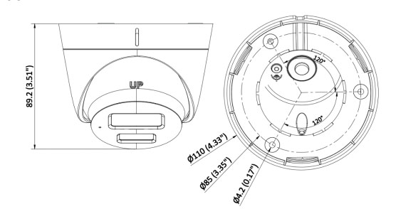 Taille DS-2CD1343G2-LIU (2,8 mm)