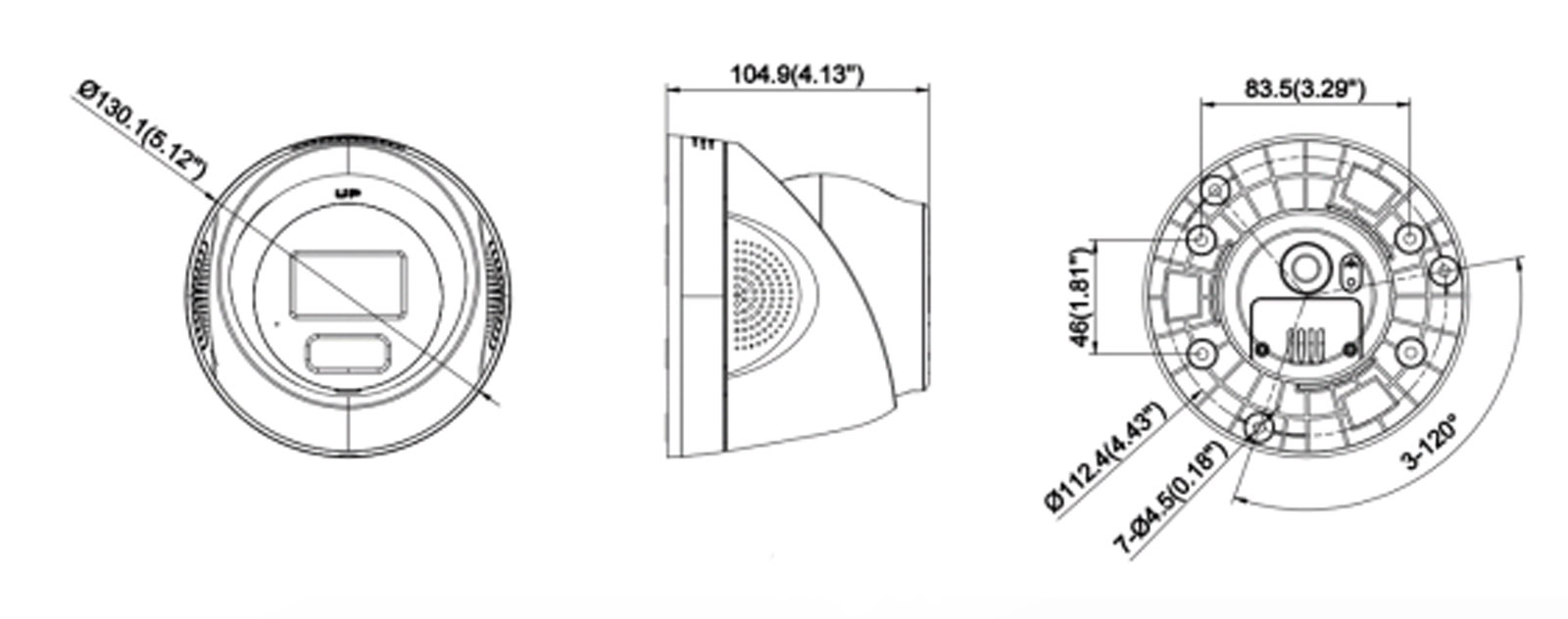 DS-2CD1347G3H-LIU(2.8mm) dimensions