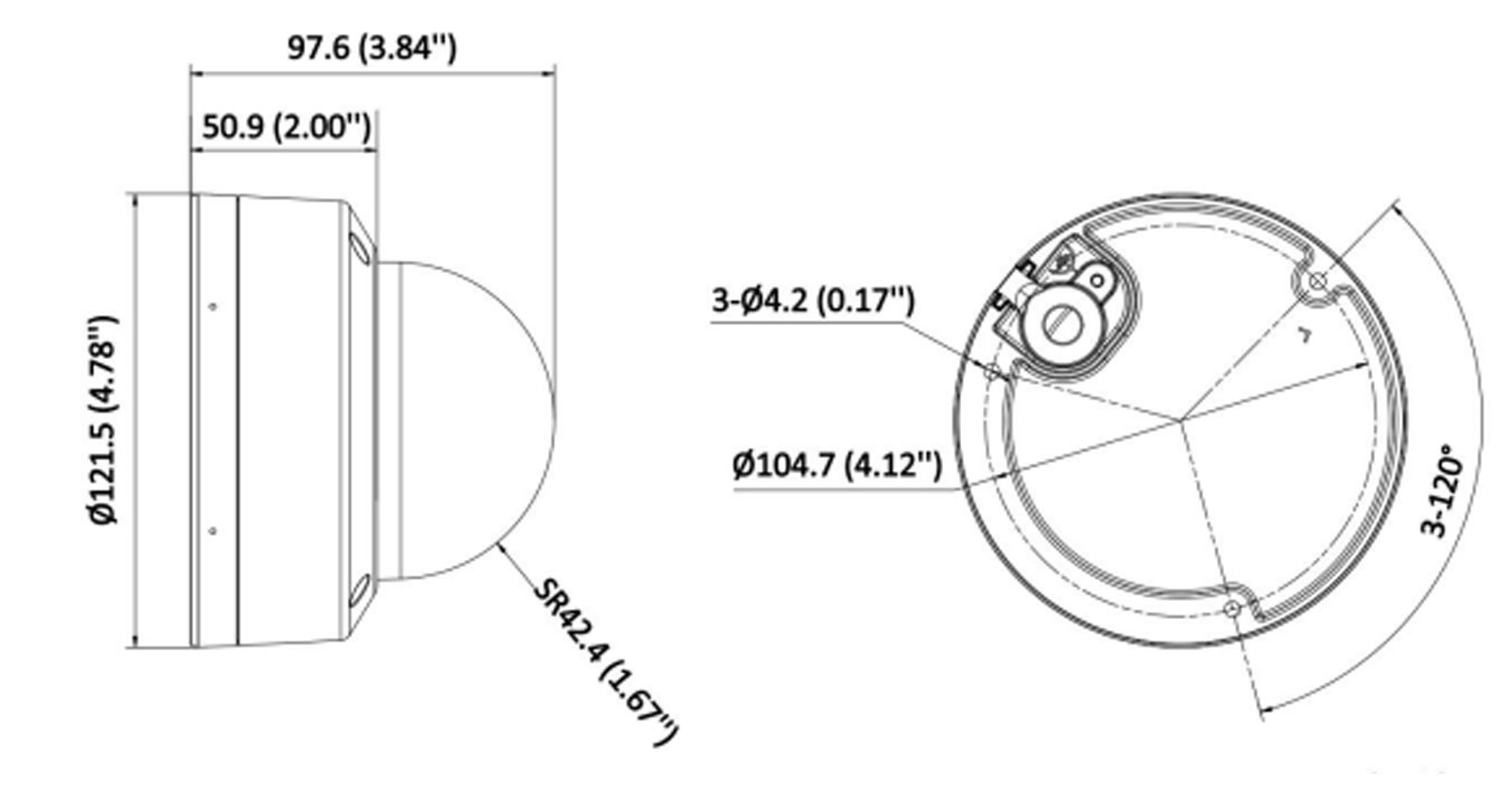 DS-2CD1723G2-LIZSU(2.8-12mm) dimensions