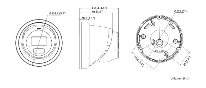 DS-2CD2347G3-LI2UY(2.8mm) dimensioni