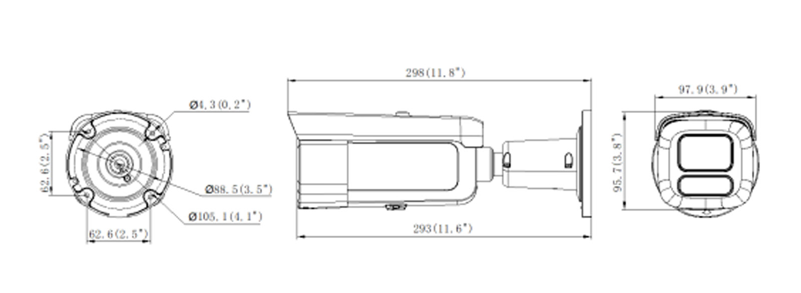 Dimensions du DS-2CD2643G2-LIZS2U-SRB (2,8-12 mm)