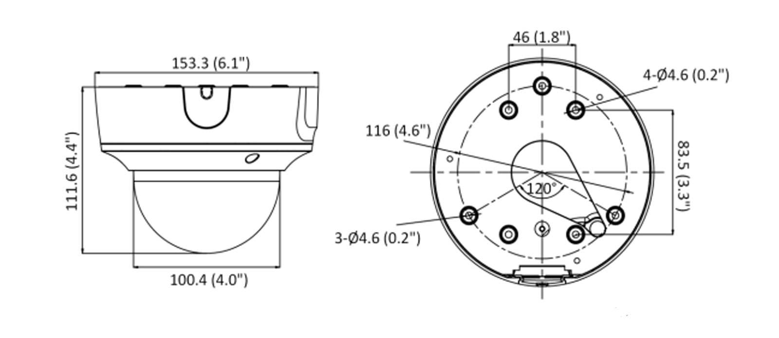 Dimensions du DS-2CD2723G2-IZS