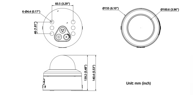 Dimensions du DS-2CD2747G2H-LIPTRZS (2,8-12 mm)