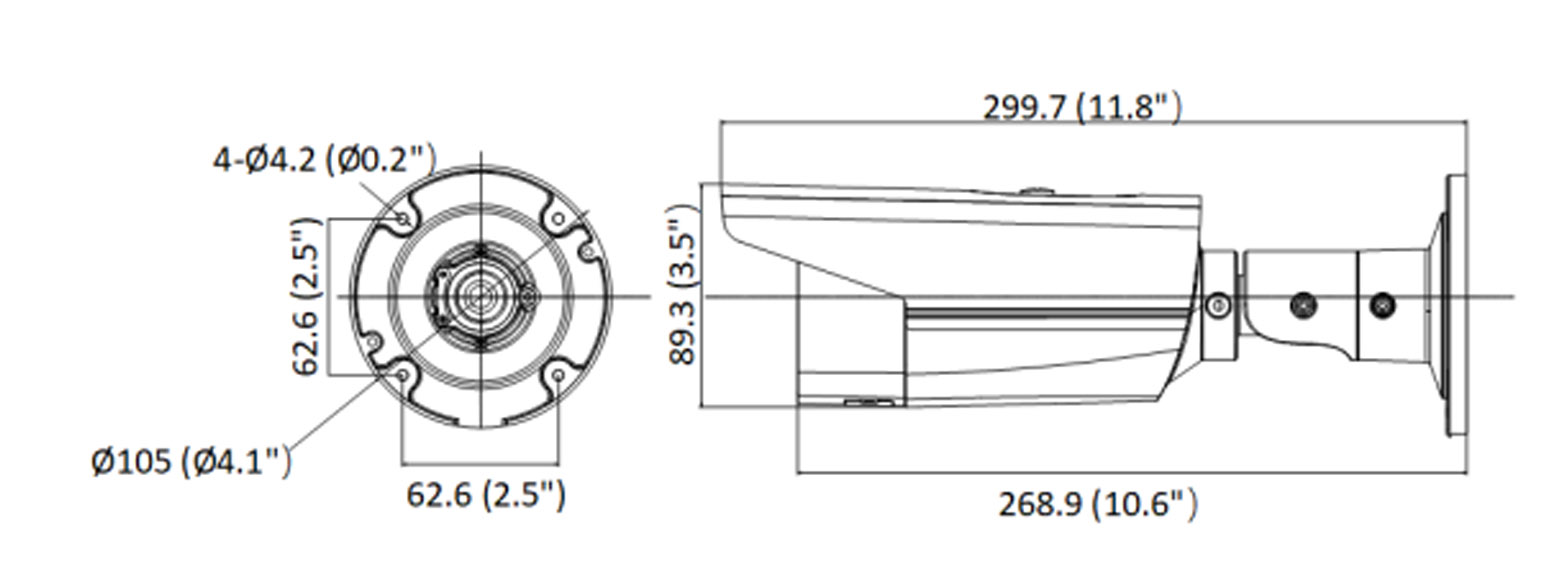 Dimensions du DS-2CD2T43G2-4I