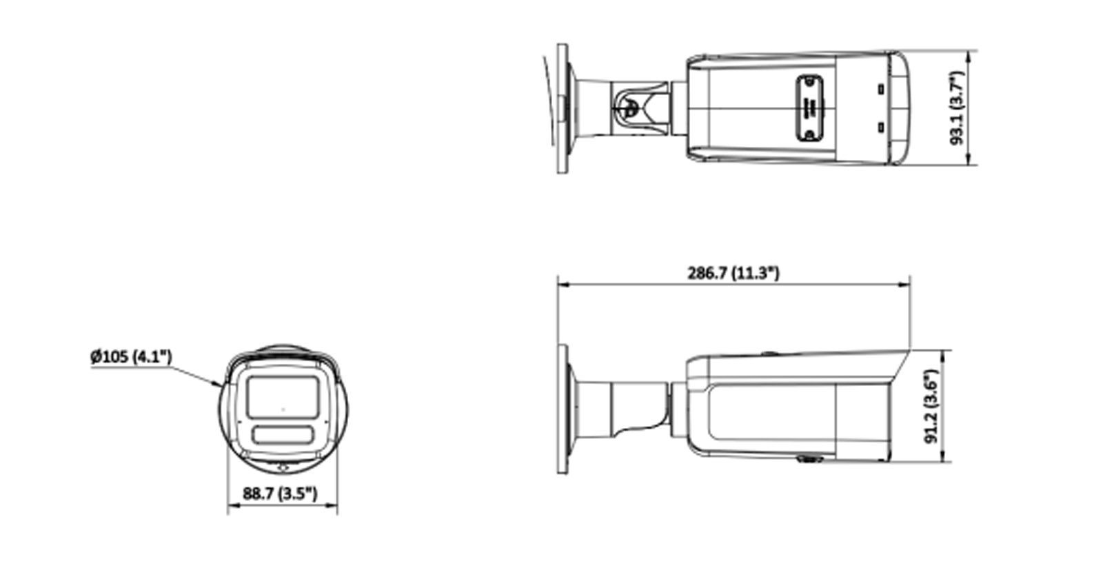 Dimensions du DS-2CD2T43G2-LIS2U-SRB(4mm)
