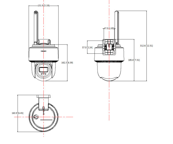 DS-2DE2C400IWG-W(4mm) dimensions