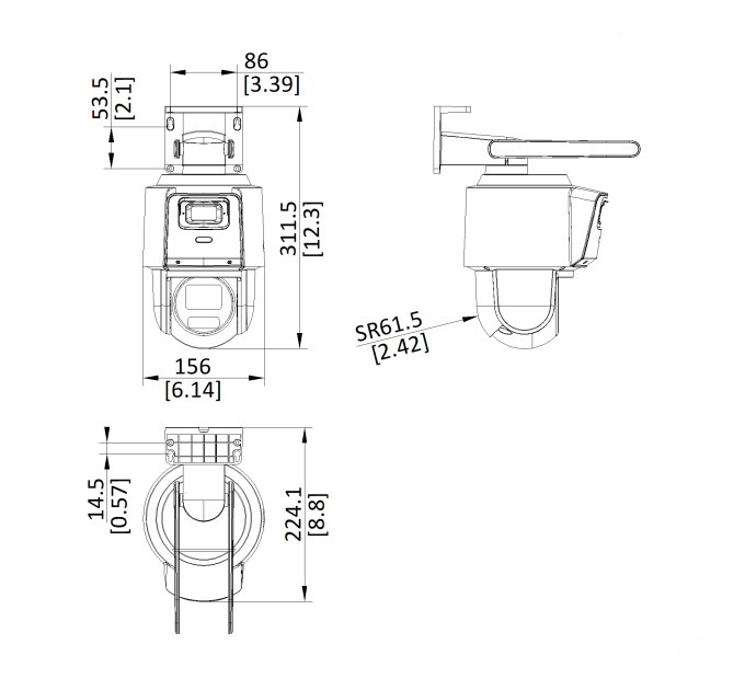 DS-2SE3C404MWG-4G-14(2.8mm) dimensioni
