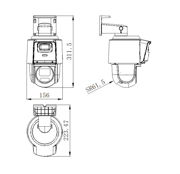DS-2SE3C404MWG-E-14(2.8mm) dimensioni