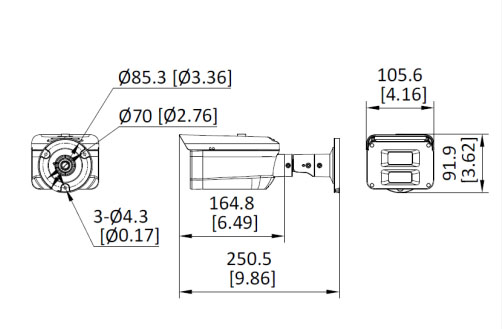 Dimensions du DS-2XC6047G0-LS(4mm)(PA)
