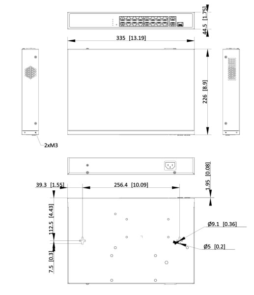 DS-3E1318P-EI-M dimensions