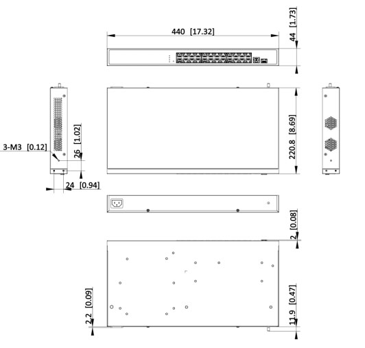 DS-3E1526P-EI-M dimensioni