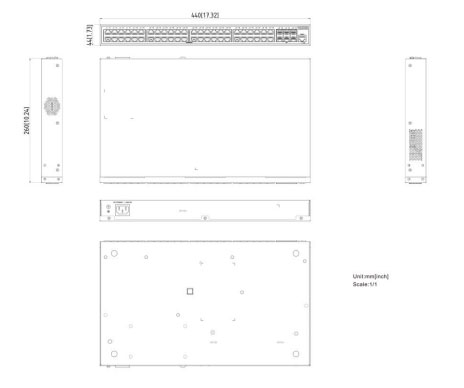 DS-3E2754-HI-48T6X dimensioni