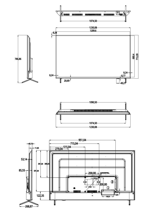 Dimensions du DS-D5055UC-C