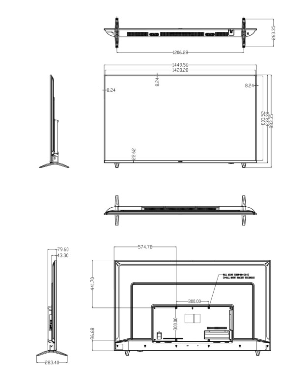 Dimensions du DS-D5065UC-C