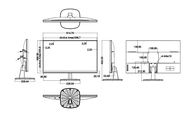 Dimensions du DS-D5227U3-1P0