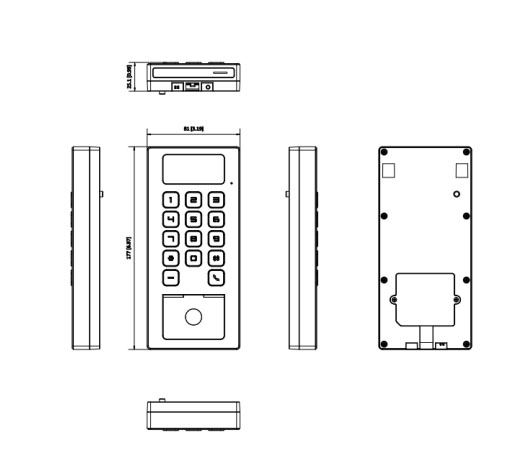 Dimensions du DS-K1T502DBWX-CQR