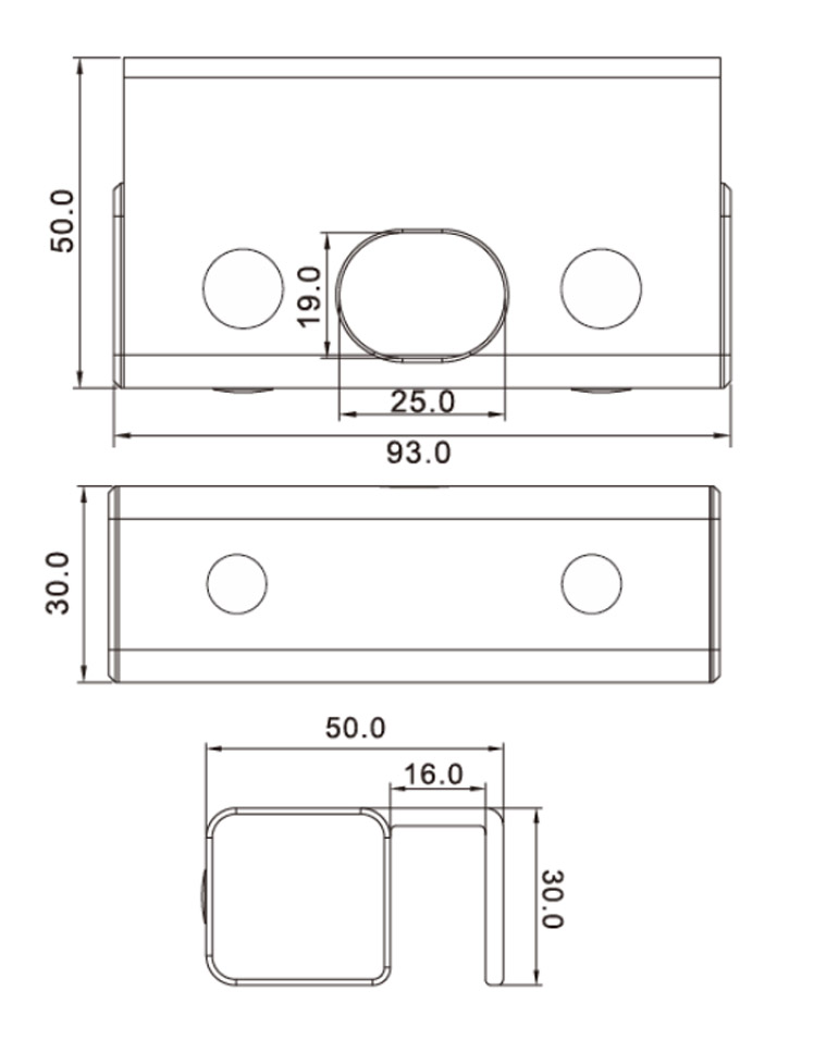 Dimensions du DS-K4T100-U1