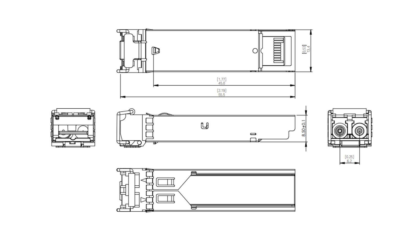 Dimensions du GSFP-850-MMF