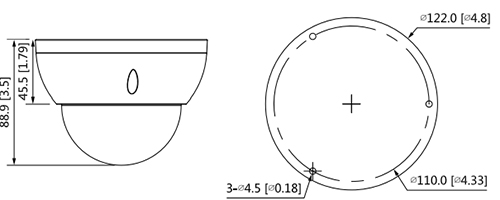 Abmessungen HAC-HDBW2501R-Z-S2 Schema dimensioni telecamera videosorveglianza HAC-HDBW2501R-Z-S2