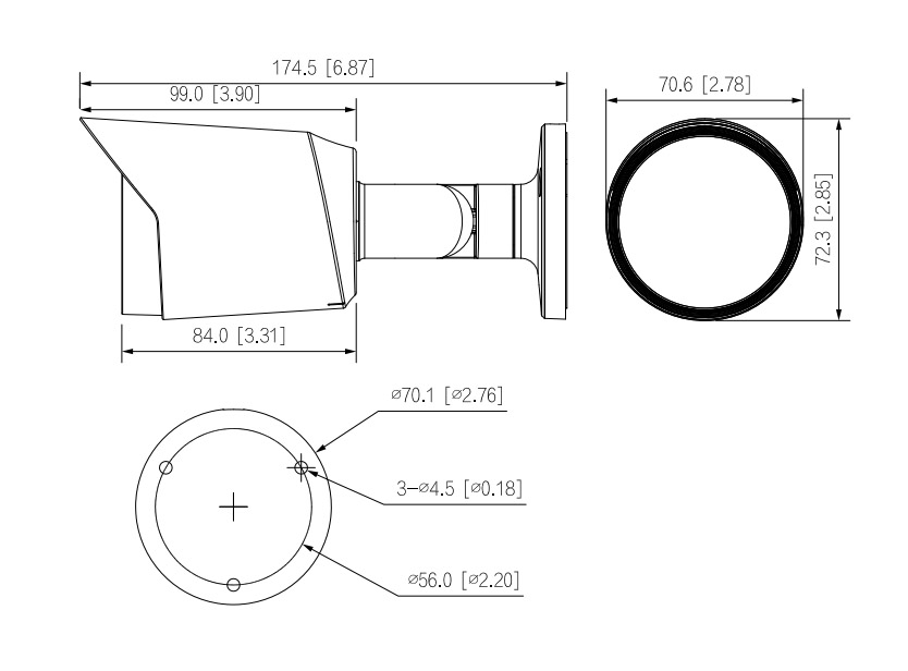 HAC-HFW1200T-S6 dimensions