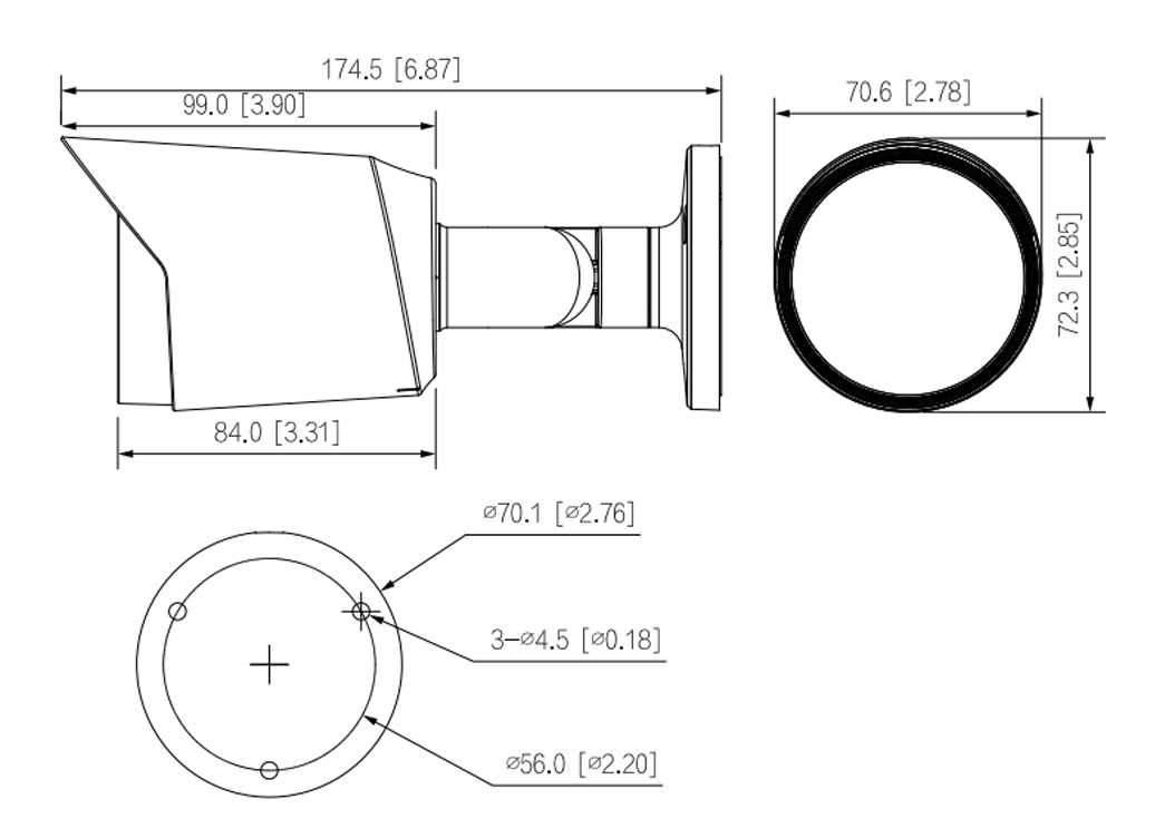 Dimensions du HAC-HFW1500T-S3
