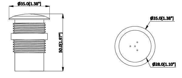 Schéma dimensions module audio dahua HAP120-V