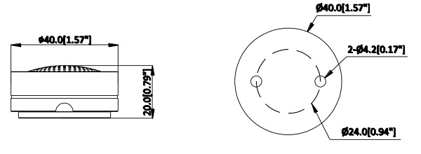 Schema dimensioni modulo audio dahua HAP120