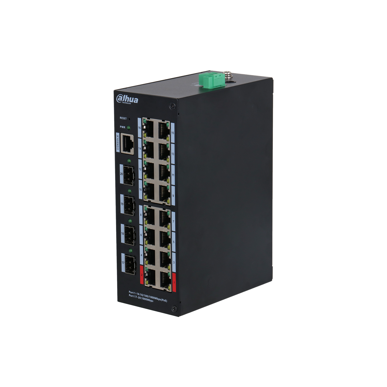 Switch di rete 20 porte 16 porte PoE + 4 SFP Dahua