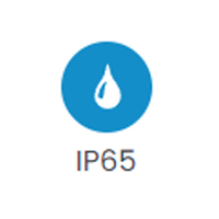 IP65-Schutz gegen Staub und Strahlwasser