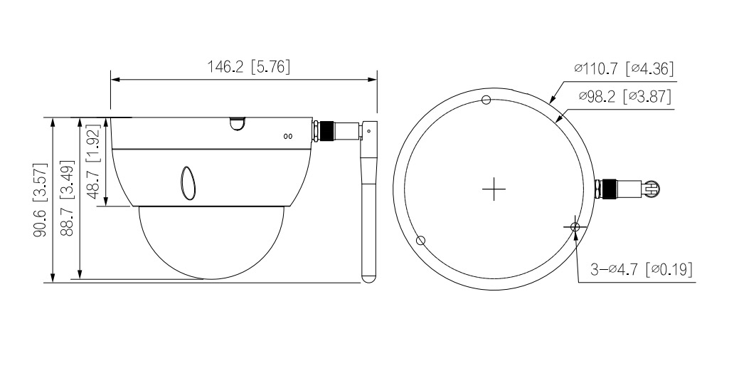 IPC-HDBW1430DE-SW dimensioni