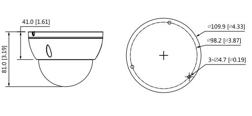 Schema e dimensioni della telecamera IPC-HDBW2831E-S