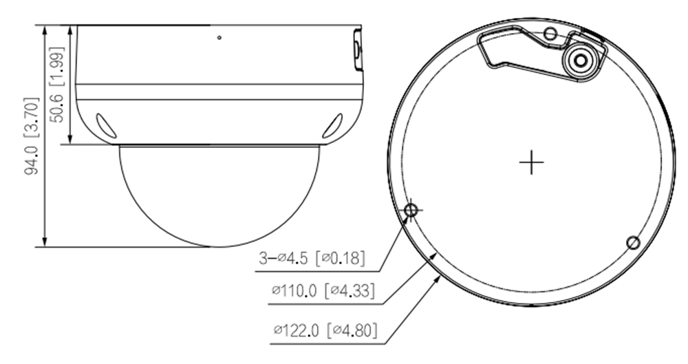 Schema dimensioni telecamera IPC-HDBW5241R-ASE-S3