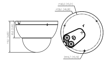 Schema dimensioni telecamera IPC-HDBW5442E-ZE-S3