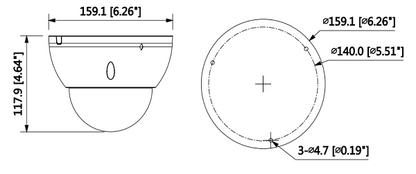 Schema con dimensioni telecamera ip IPC-HDBW5541E-Z5E